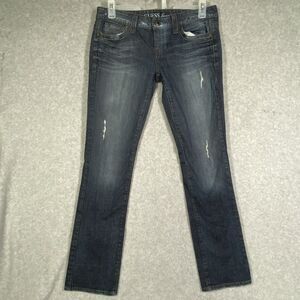 Guess Jeans Womens Size 30 Flirty  Straight Stretch Ripped Distressed Whiskering